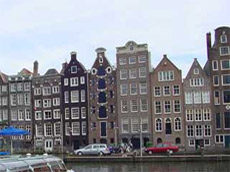 Typical canal houses in Amsterdam